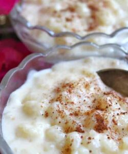 rice pudding with peach recipe dessert easy cream dairy how to make