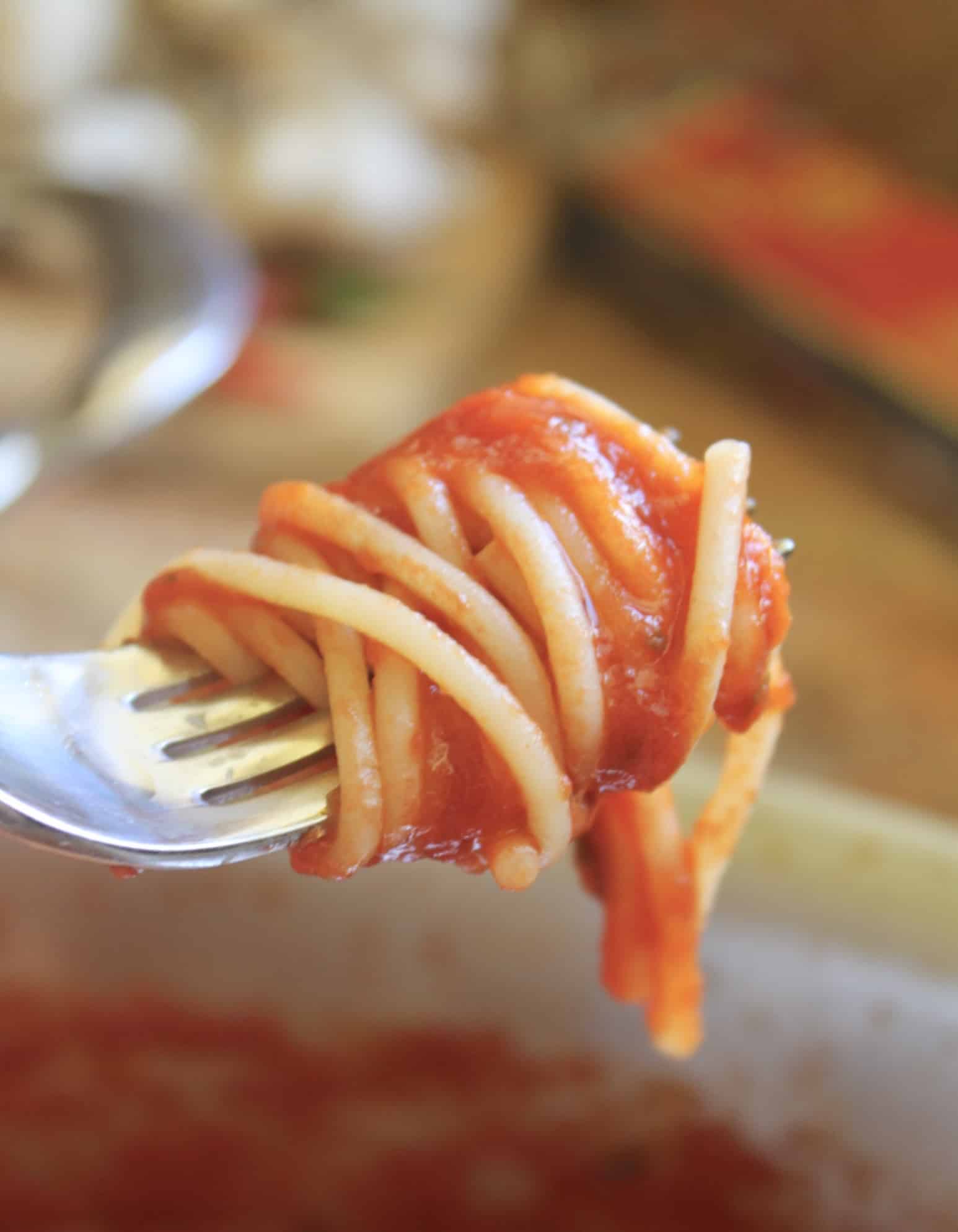 forkful of spaghetti