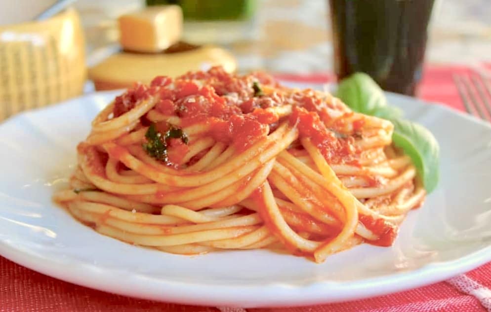 pasta with chunky sauce pasta with chunky sauce