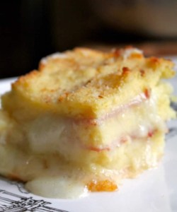 Potato Ham and Mozzarella Bake Casserole Gatto di Patate