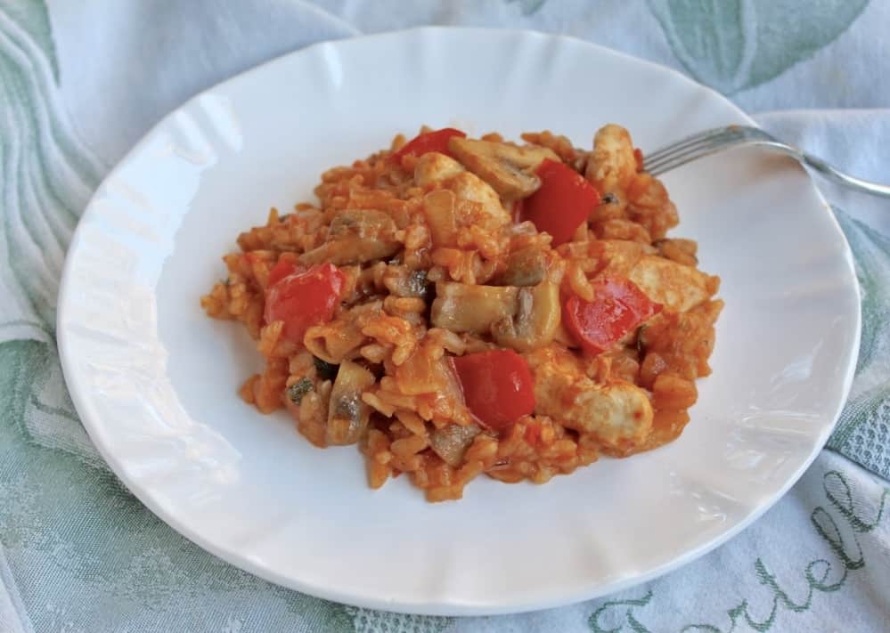 Mediterranean chicken and mushrooms