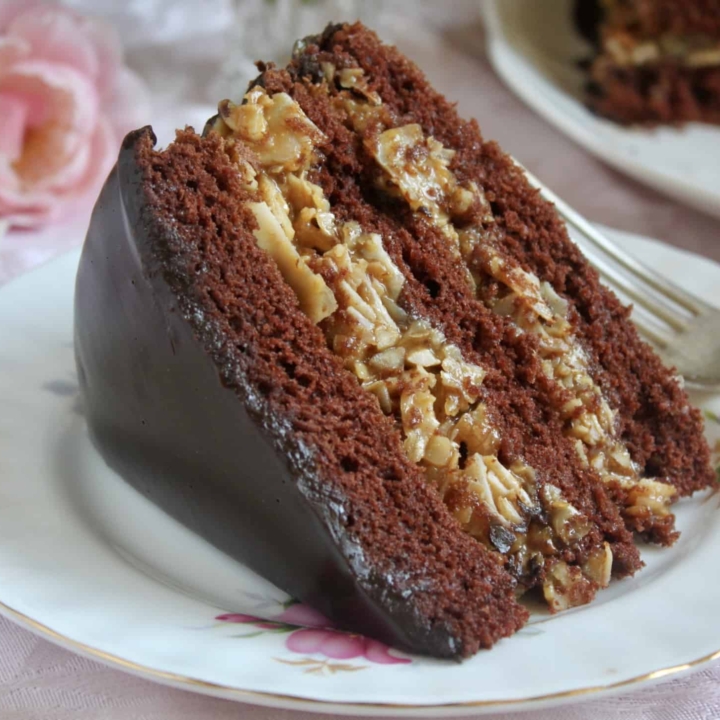 slice of German chocolate cake