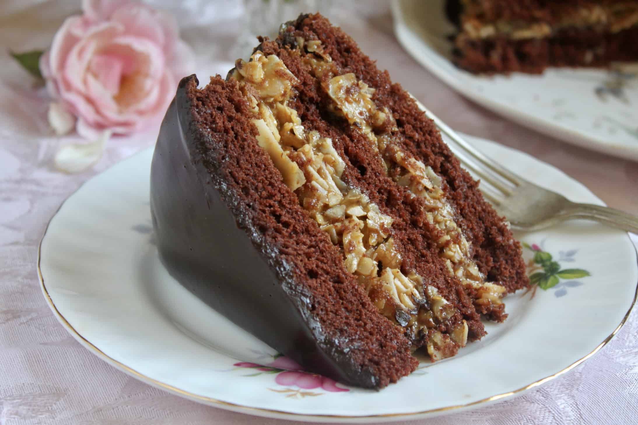 slice of German chocolate cake