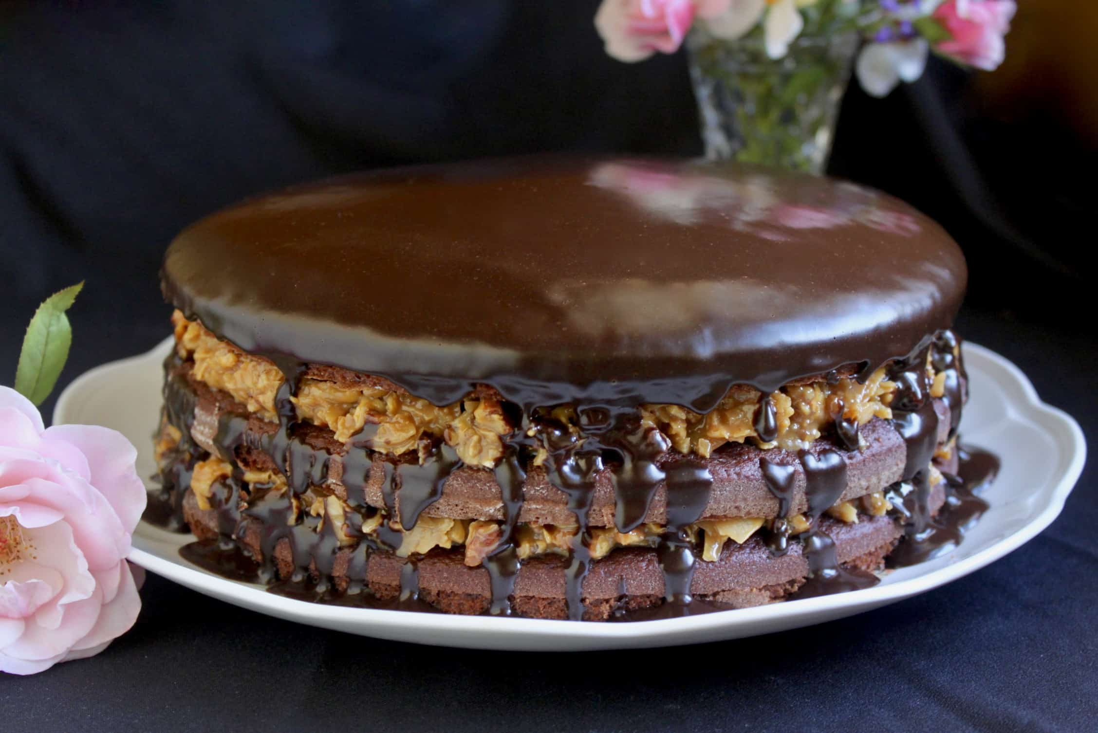 German Chocolate Cake with ganache