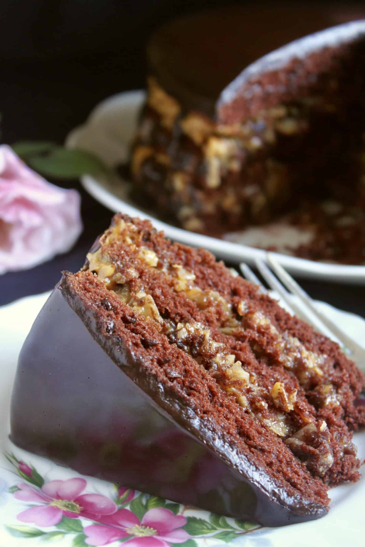 German chocolate cake slice - best chocolate cake 