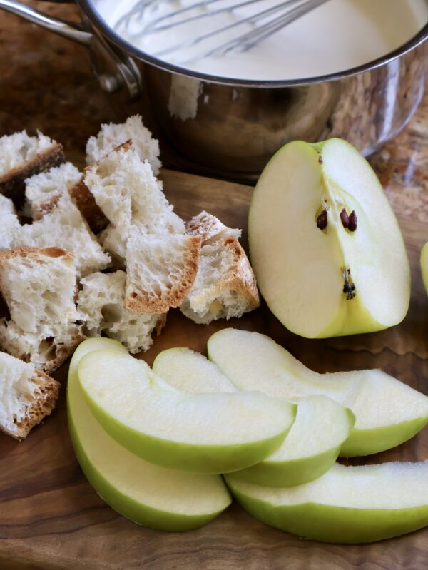 prepping for the fondue