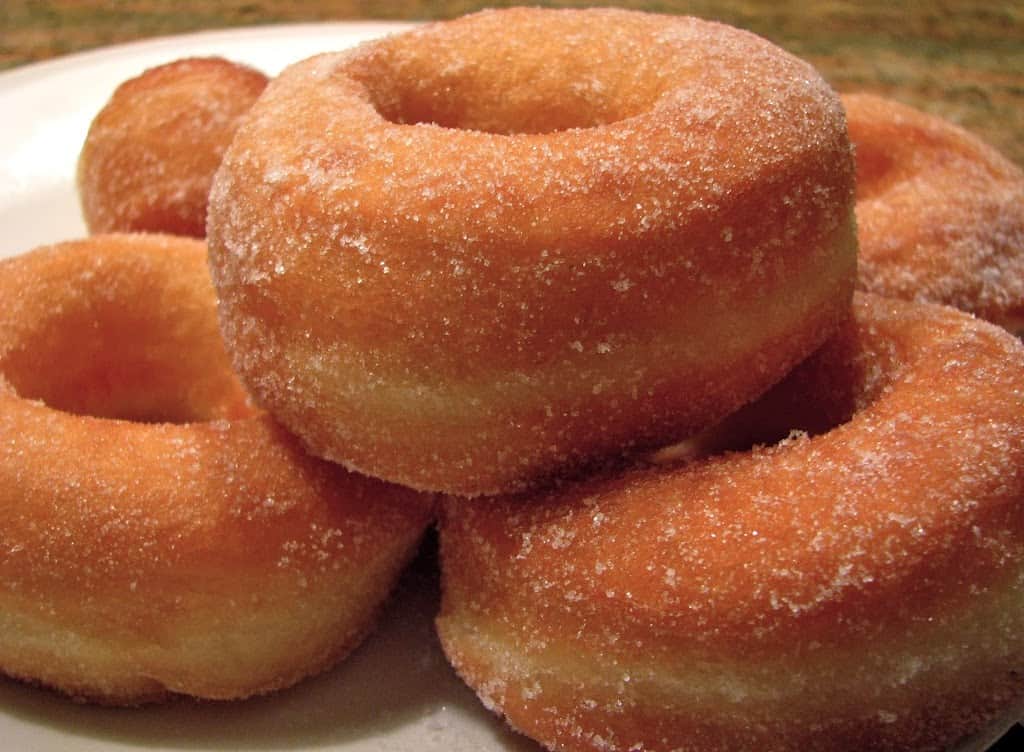 Perfect Yeast Doughnuts on a plate