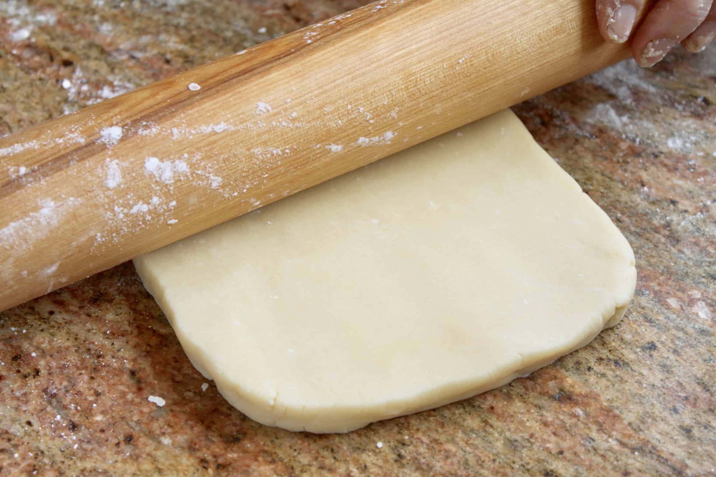 rolling out shortbread dough