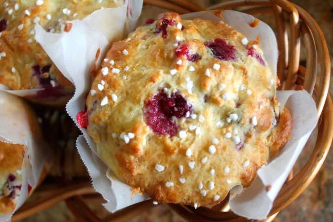 overhead cranberry orange muffin