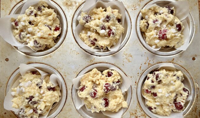 muffins in tray