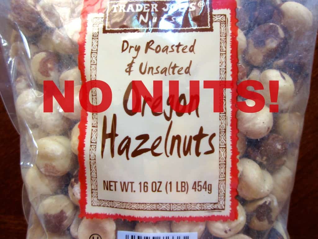 No Nuts Allergy Warning