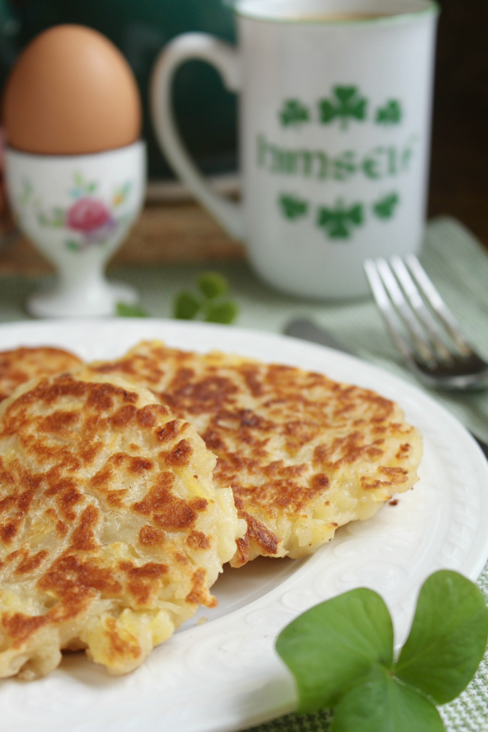 Irish boxty close up on a plate