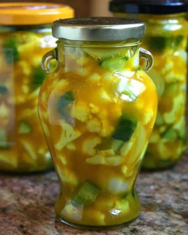 Homemade piccalilli