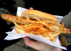 sausage at a German Christmas Market