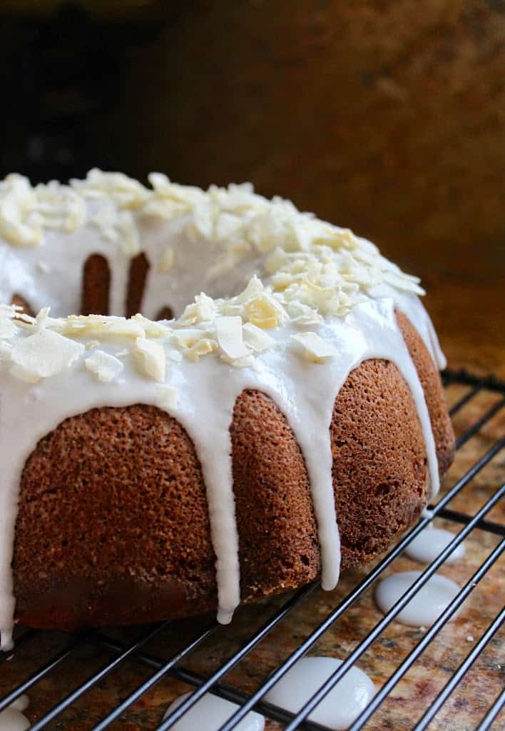 Banana Coconut Bundt Cake with Coconut Icing