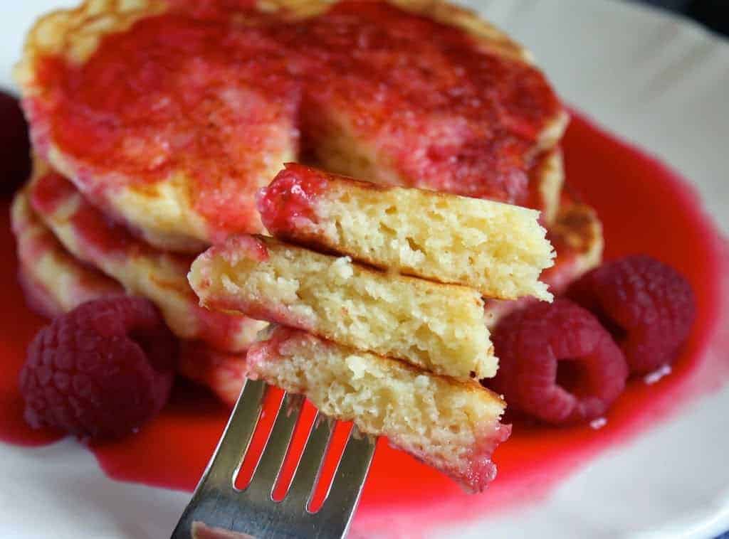 fork with lemon ricotta pancakes