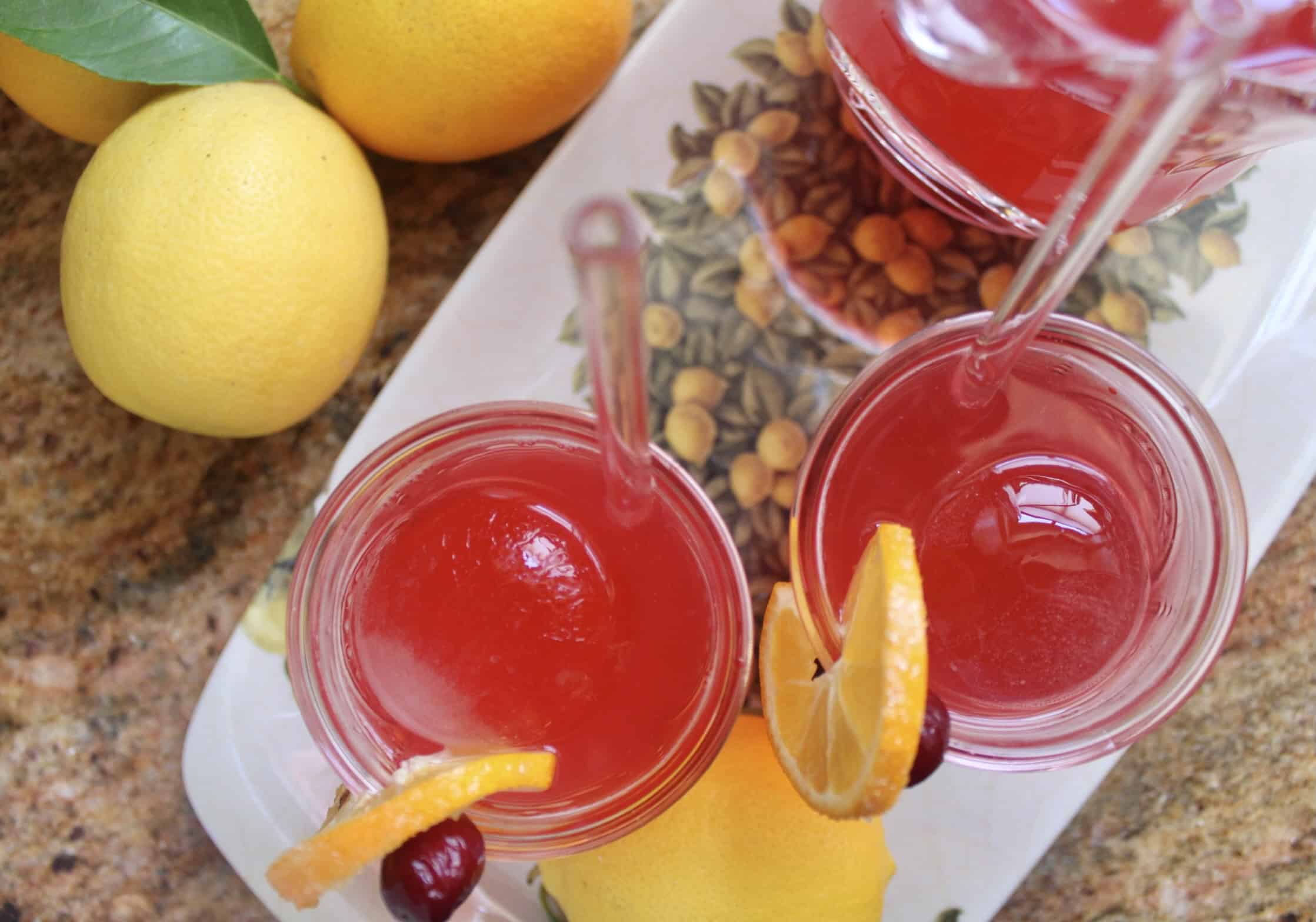 overhead cranberry lemonade