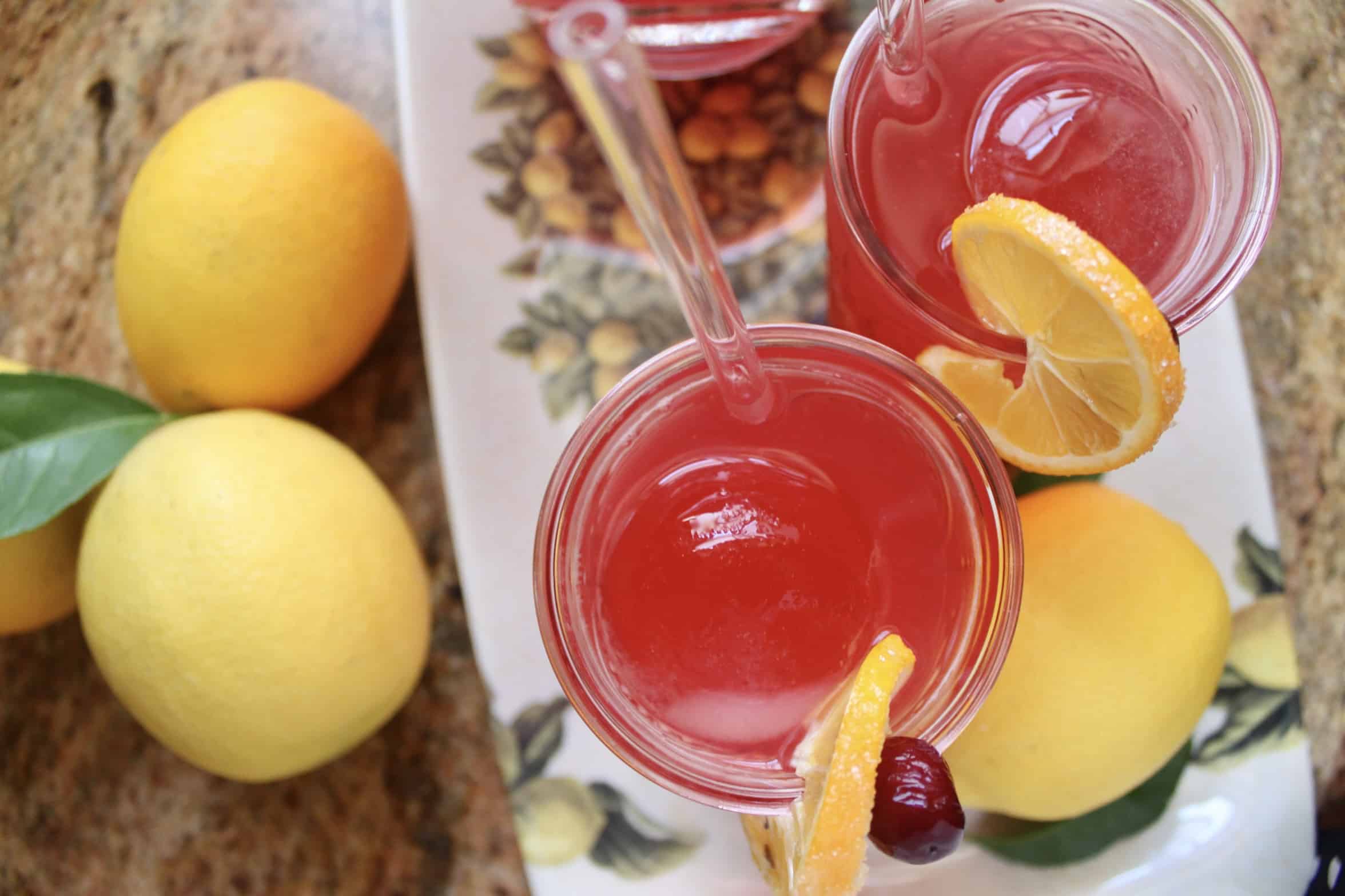 overhead cranberry lemonade