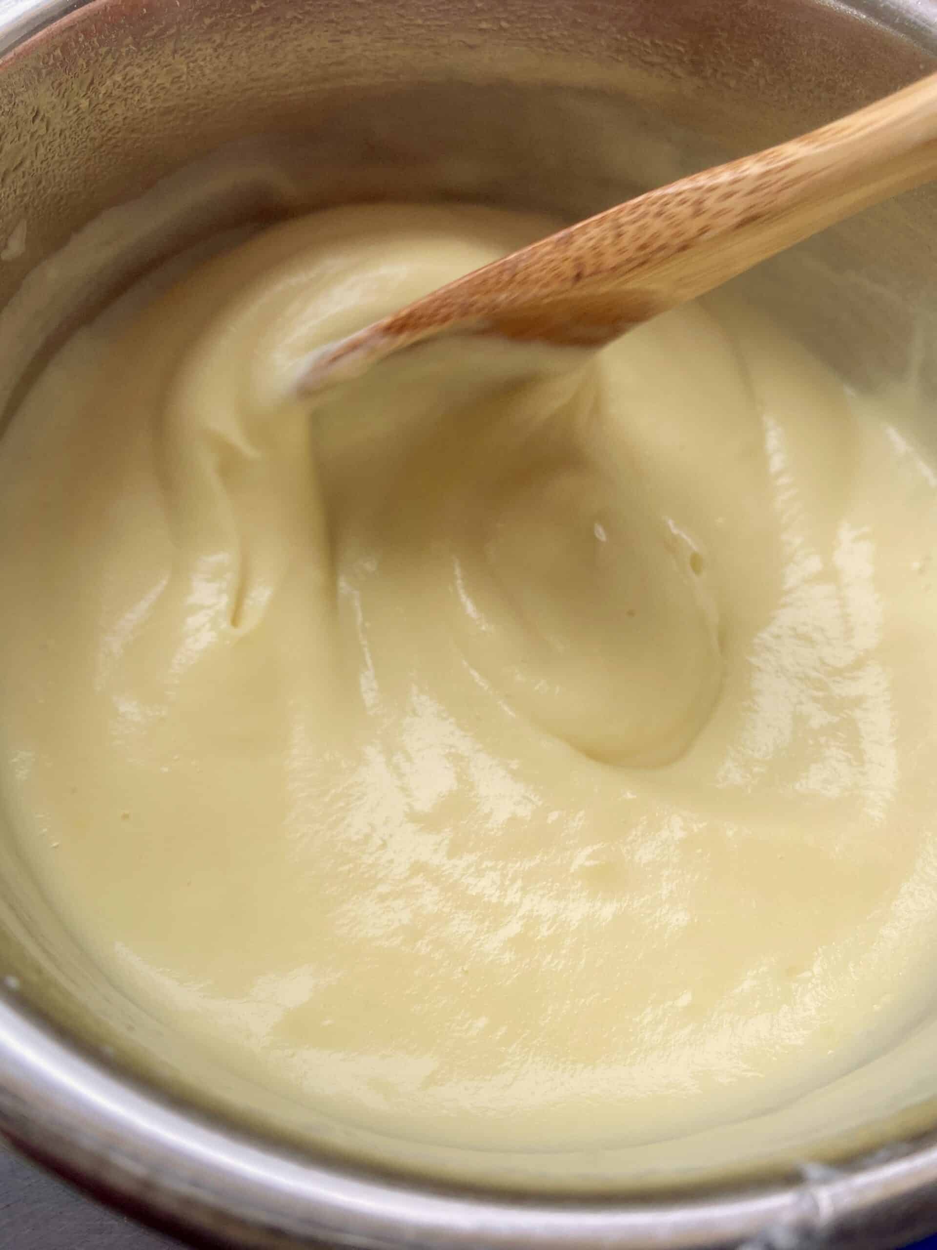 stirring pastry cream