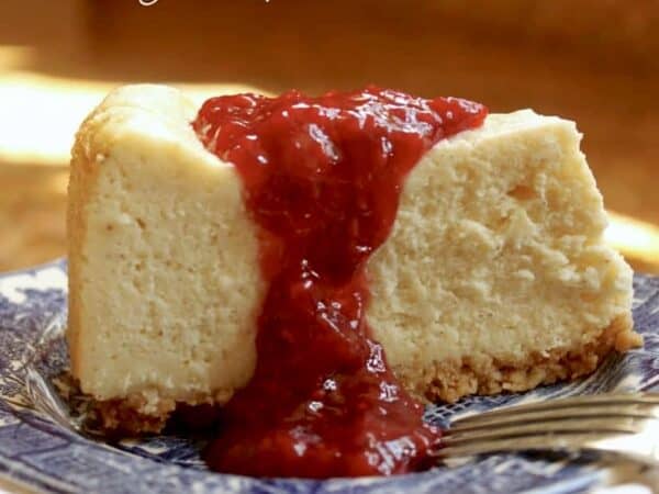cheesecake with red fruit topping