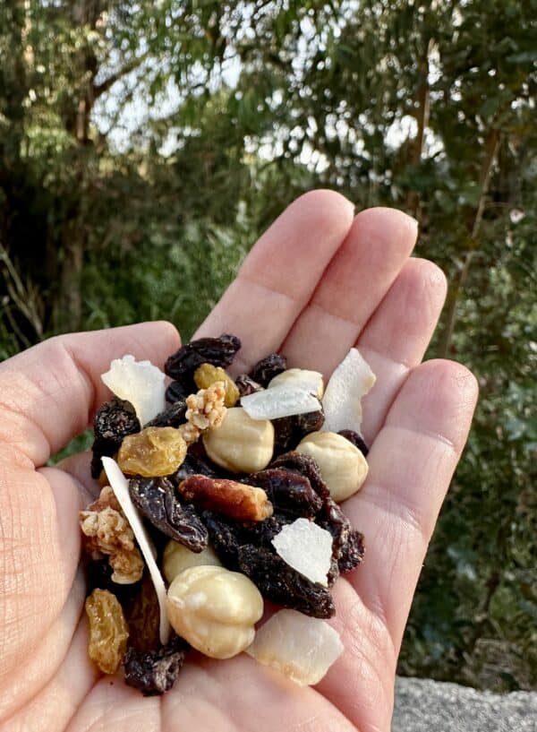 trail mix on a trail