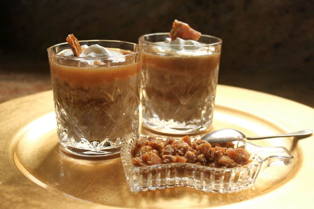 Sticky Toffee Porridge with Crushed Oat Brittle