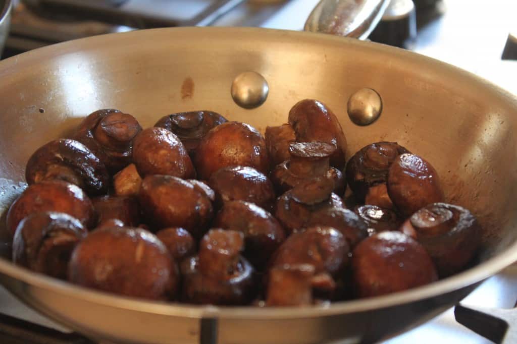 sautéeing mushrooms