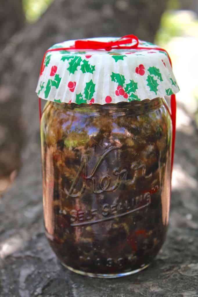 homemade mincemeat filling in a jar
