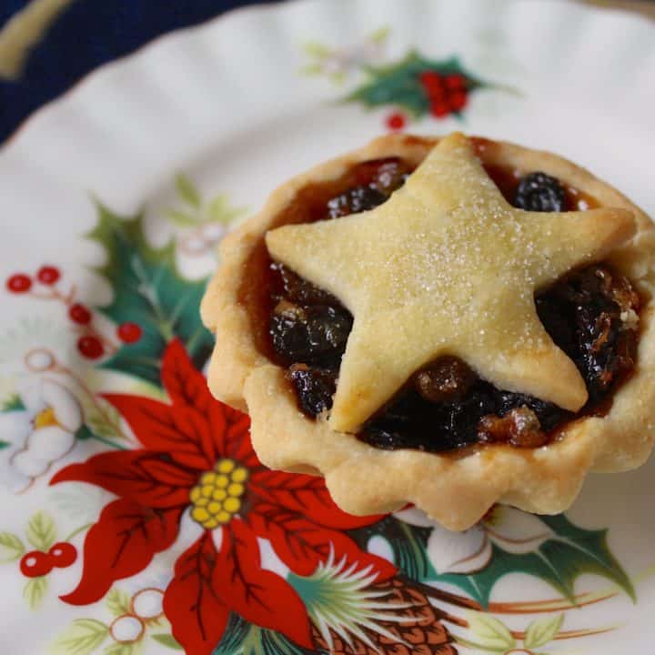 British mince pie on a plate