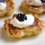 Miniature Boxty with Creme Fraiche and Truffle Caviar Appetizer