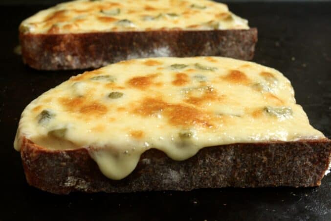 irish rarebit on a tray