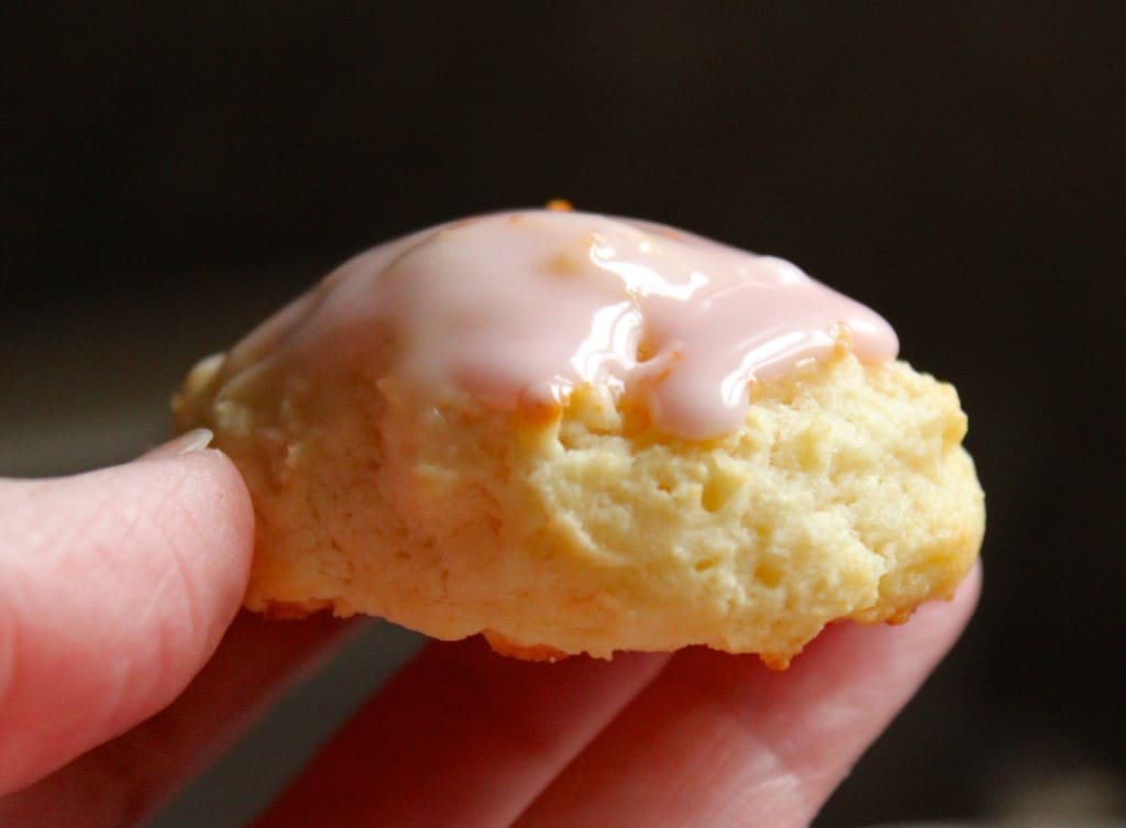 handheld blood orange ricotta cookie