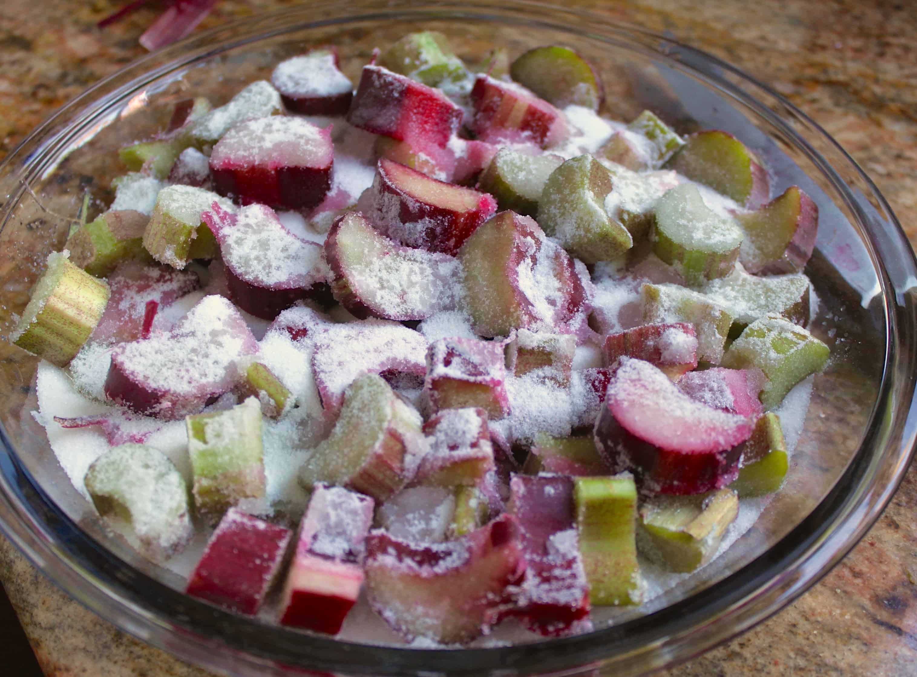 rhubarb and sugar