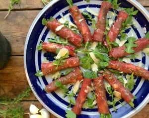 Bresaola, Arugula and Parmigiano Reggiano appetizers