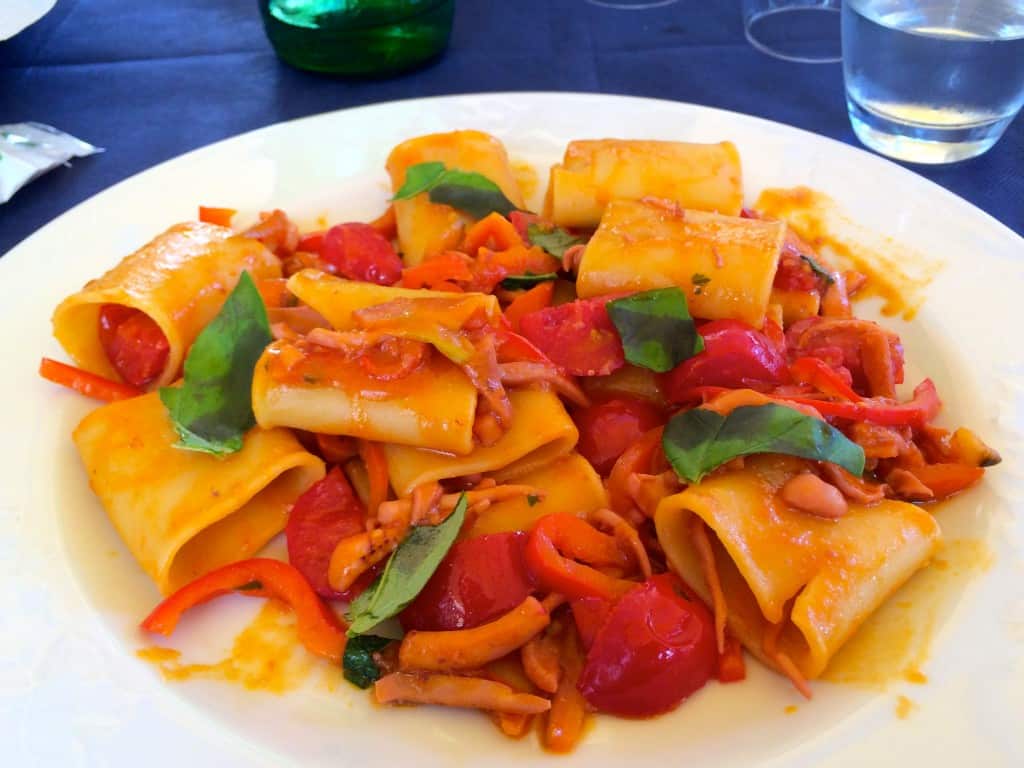 Paccheri with seafood