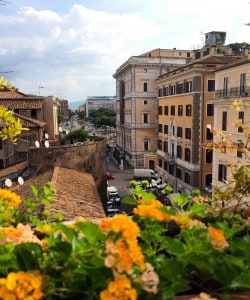 View from terrace at Hotel Columbia, Rome