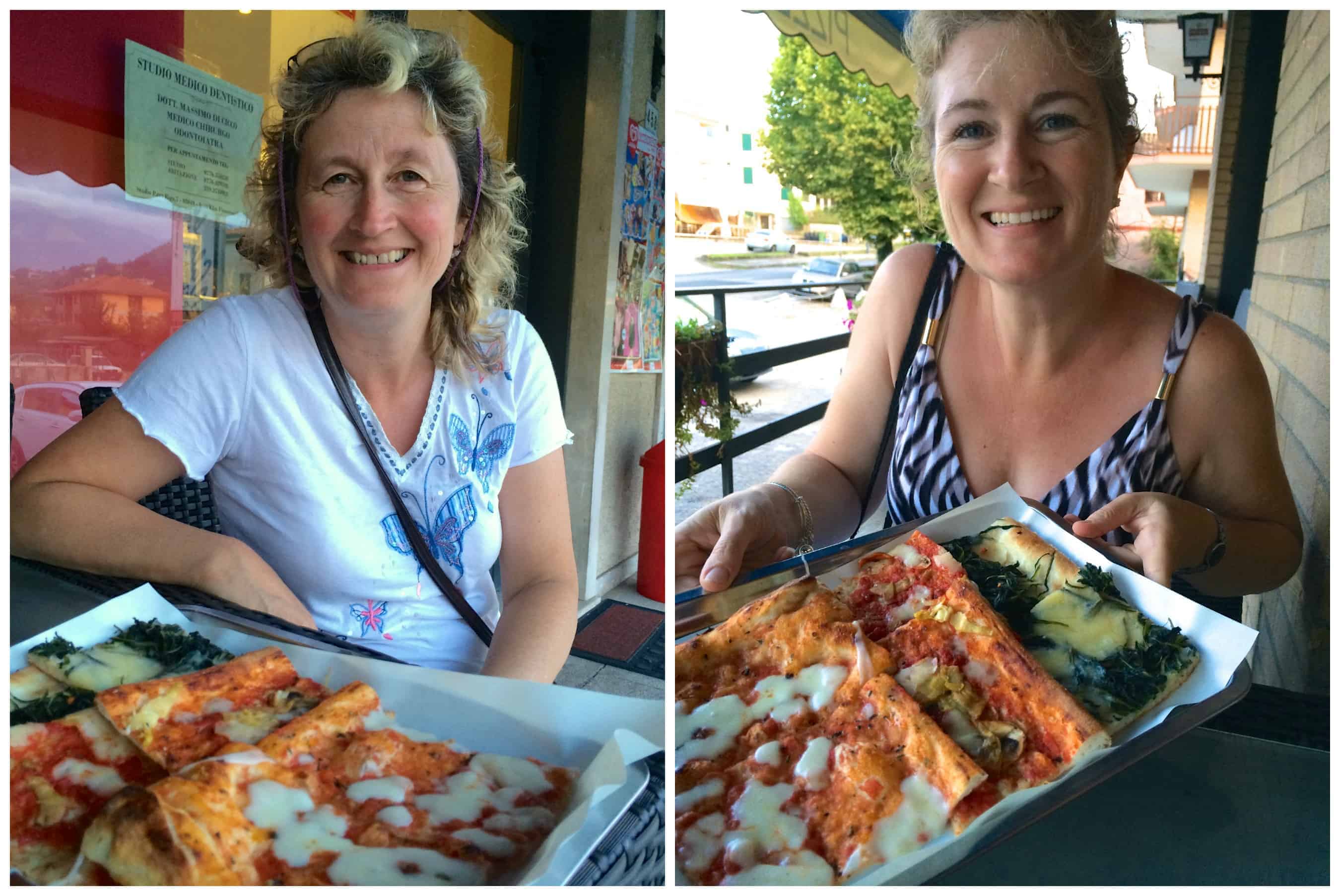 Pizza with Denisa and Christina Pizza with Christina and Denisa