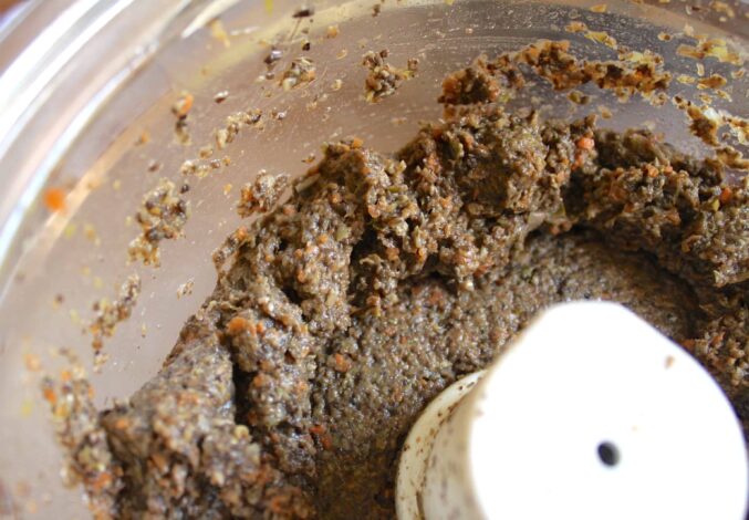 blending mixture in food processor