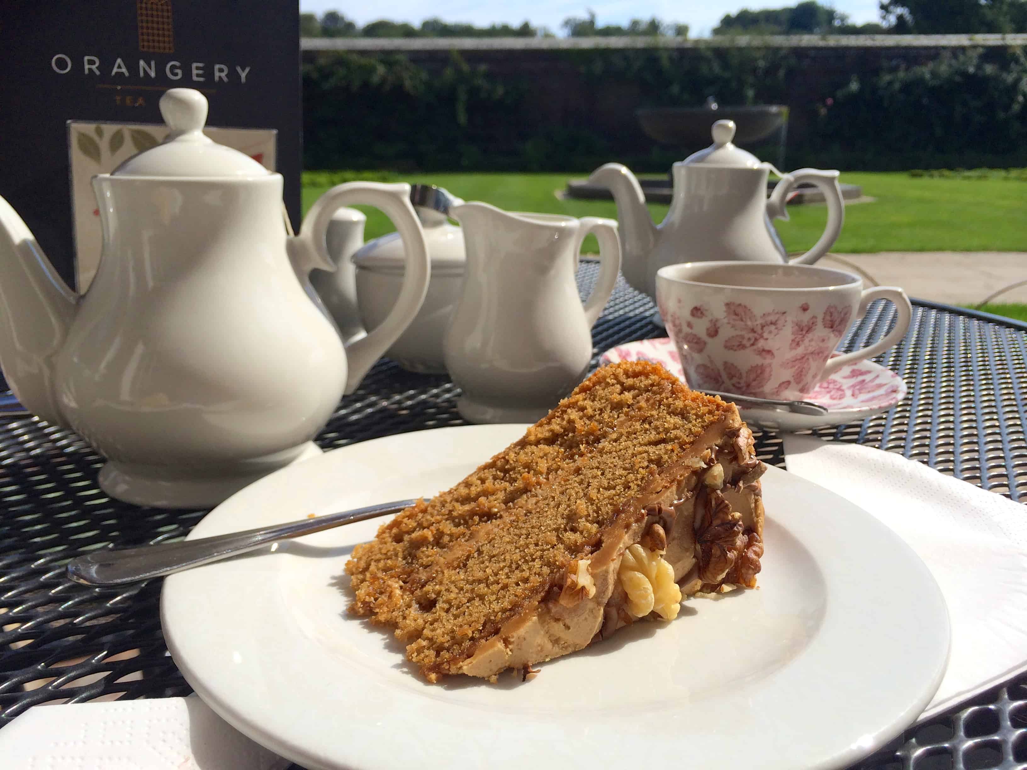 Coffee and Walnut Cake at the Orangery Tea Room