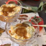 Persimmon Apple Crumble with Rum Sauce