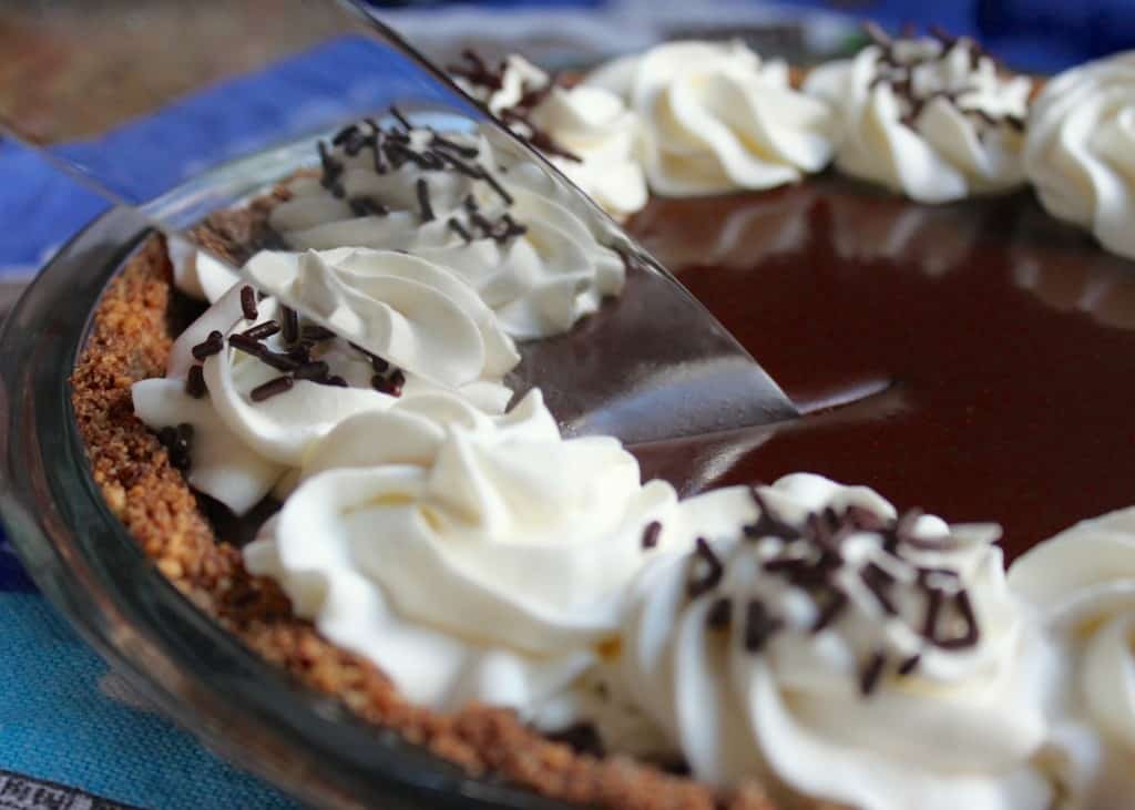 Slicing Chocolate Banoffee Pie