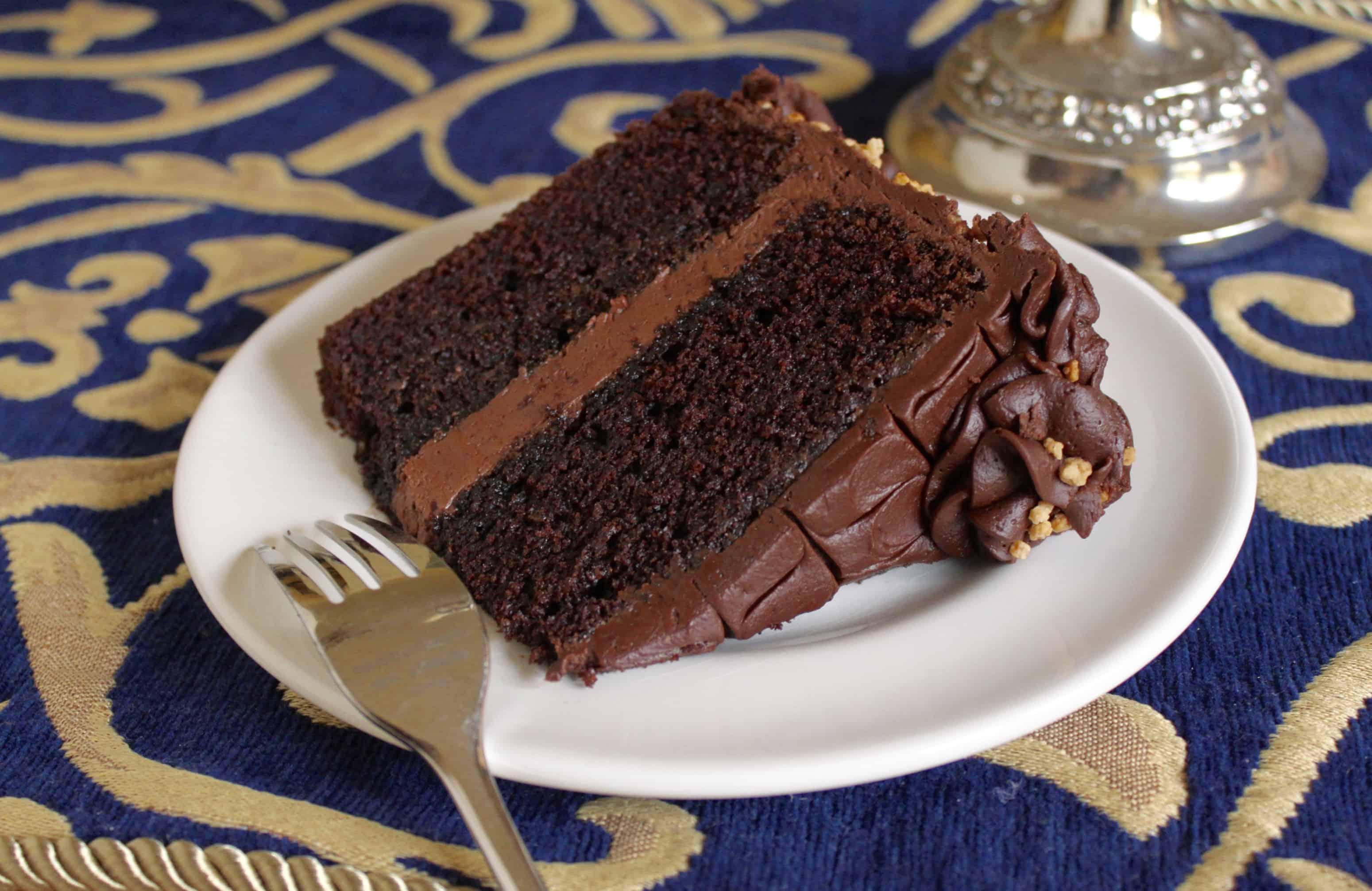 Slice of moist Chocolate Cake