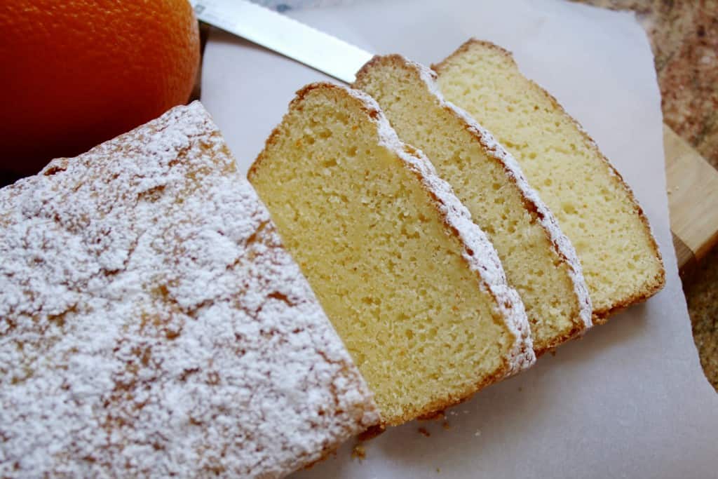 Sliced orange loaf cake