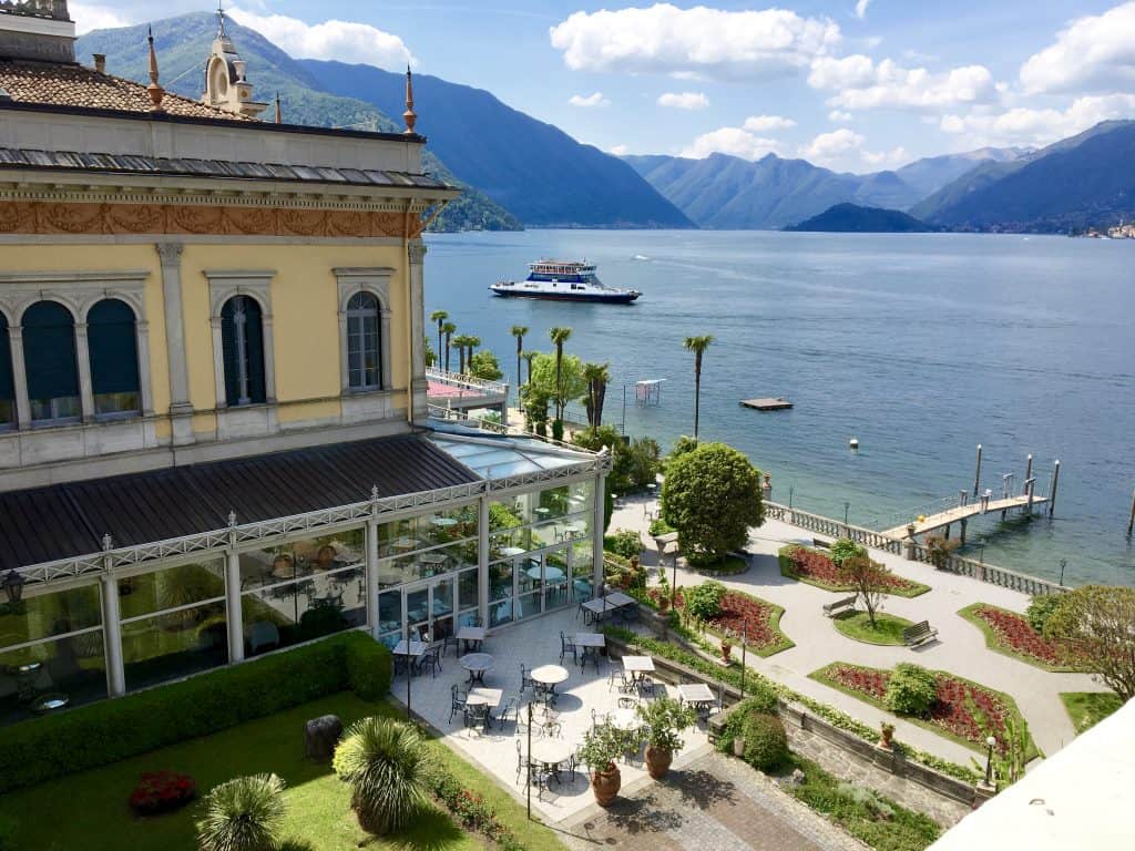 view onto Lake Como from our room at the Grand Hotel Villa Serbelloni