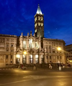 Night shot of Santa Maria Maggiore in Rome