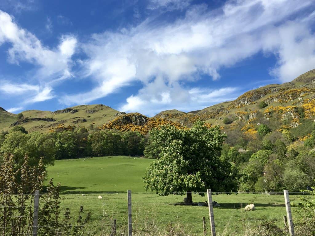 Scenic countryside hills in Scotland