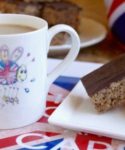 Australian Crunch bars with a cup of tea