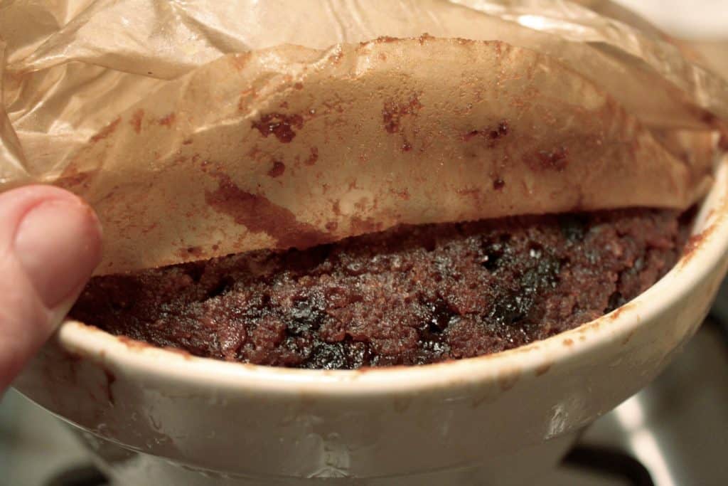 Stuvad julpudding i skålen