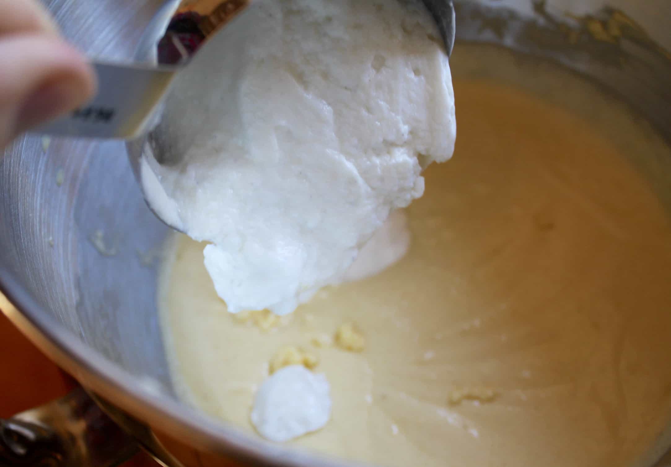 Adding yogurt to cranberry Cake