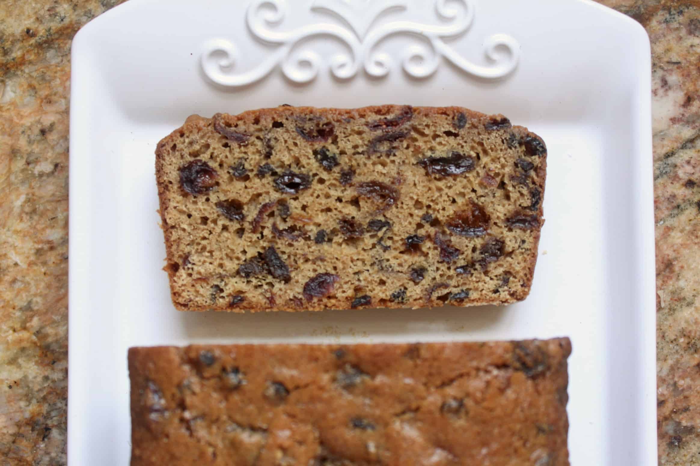 overhead Bara Brith bread slice